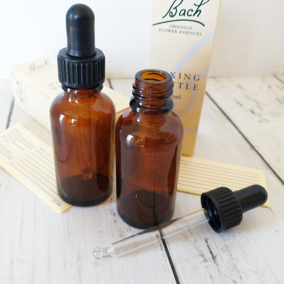 Bach Flowers 2 Pack Empty Mixing Bottles New 30ml Amber Glass with Dropper Cap - Picture 2 of 9
